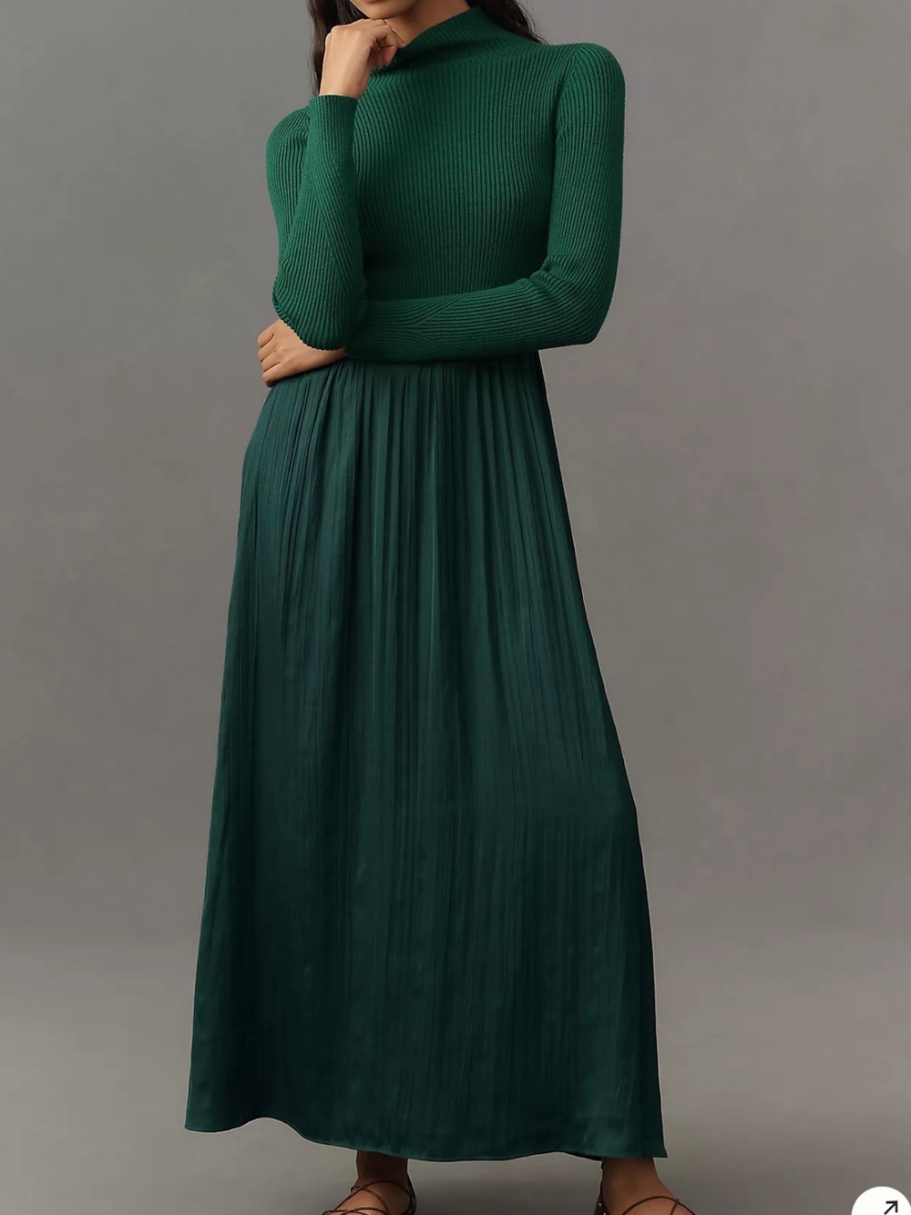 Anthropologie Teal The Thea High-Neck Twofer Maxi Sweater Dress Size M
